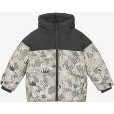 Fleece Jackets Mayoral Boys Dark Grey Beige Puffer Jacket - Beige/Grey