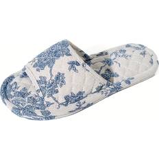 Shoes Temu Korean Style Floral Slip-On Slippers - Lightweight