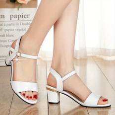Heeled Sandals Temu High Heeled Open Round Toe Sandals - Multicolore