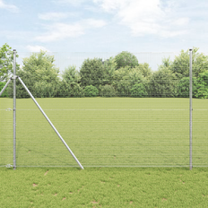 Sølv Hegnssæt vidaXL Hegnspost Sæt Af 2 Galvaniseret Stål 10 x 1.5 m