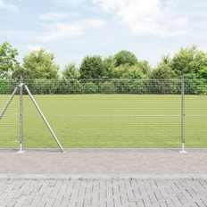 Hegnssæt vidaXL Hegnspostsæt Sæt af 2 Galvaniseret Stål 10 x 1 m