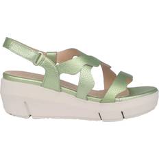 Wonders Sandaler med hæl Wonders Læder Platform Sandal Til Kvinder - Grøn