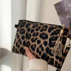 Multicoloured Clutches Shein Retro PU Envelope Women Handbag - Leopard Cow Print