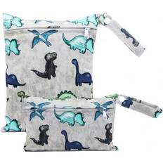 2 Pcs Digital Prints Cloth Diaper Bag Set