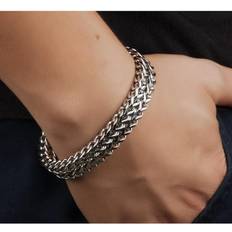 Titanium Armbånd Leveä Ylellinen Titaanirannekoru Miehille Punk Kaulakoru