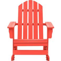 Outdoor Rocking Chairs House of Hampton Adirondack Rocking Chair Solid Fir Wood Pink 233.68cm H x 177.8cm W x 232.41cm D