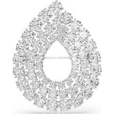 Swarovski Brooches Swarovski Matrix Brooch Round Cut Rhodium Plated - White