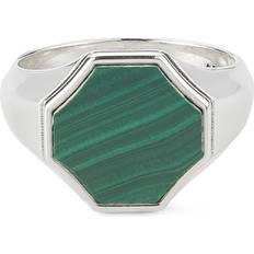 Signet Rings Emanuele Bicocchi Hex Signet Ring Unisex - Malachite/Sterling Silver