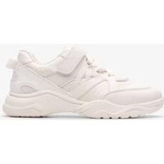 Clarks White Trainers Clarks Feather Pace Kid Wide Fit Trainers - White
