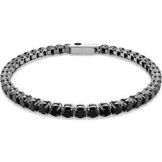 Swarovski Svarta Armband Swarovski Matrix Tennis Bracelet Round Cut Ruthenium Plated - Black