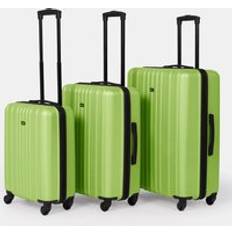 3 Piece Suitcase Luggage Hard Shell Travel Case Bag Lime
