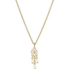 Lund Copenhagen Halskæder Lund Copenhagen Marguerit Collier Ferskvands Perler 7 5mm 24kt Forgyldt
