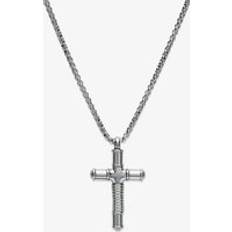 Stainless Steel Cross Necklace - Silver