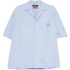 Gucci Skjorter Gucci Double G Cotton Poplin Bowling Shirt - Blue