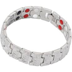 Titanium Bracelets Goolrc Magnetic Double Row Adjustable Titanium Bracelet - Silver