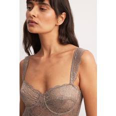 Grå Korsetter NA-KD Lingerie Wide Strap Lace Cup Corset - Grå