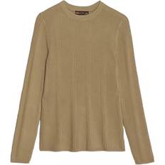 EX Ladies Ribbed Crew Neck Top Jumper - Camel