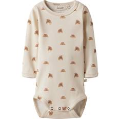 116 Bodys Barnkläder Name It Nbflavo EGI LS Slim Body Lil Longärmad - Turtledove Croissant