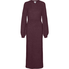Lange kjoler - Lilla Vero Moda Maxi Kjole VmAngalina LS O-neck - Rød