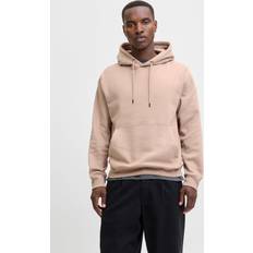 Jack & Jones Bruna Tröjor Jack & Jones Jjestar Sweatshirt Enfärgat Hoodie Ljusbrun