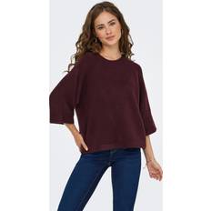 Kort ærme Sweatere Only Onlsimoni 3/4 Pullover KNT Noos Sweaters - Rødmeleret