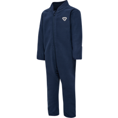 Blå Playsuits Børnetøj Hummel HmlMini Fleece Zip Suit Bee - Mørkeblå/Hvid