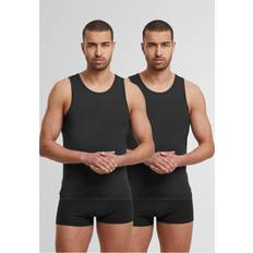 Herr - Viskos Linnen Urban Classics Bamboo Basic Tank Top 2-Pack - Black/Black