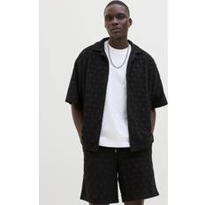 Herre - Oversized Polotrøjer Jack & Jones Struktureret Polo Skjorte Sort