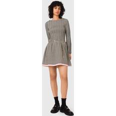 Printed Flared Mini Dress - Ecru
