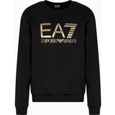 Logo Series Stretch Cotton Crew Neck Sweatshirt - Black/Gold