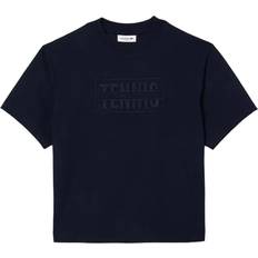 Lacoste Tennis T-shirts Lacoste Embroidered Cotton Oversized Tennis T-Shirt - Blue