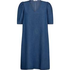 Co'Couture Korte kjoler Co'Couture Denimcc V-Dress Kjoler Dame - Blå