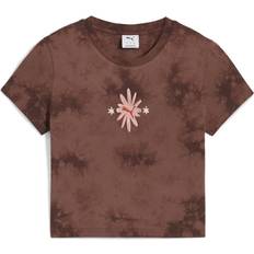 Blomstrede T-shirts Puma Wardrobe Ess Floral Pack Washed Graphic T-shirt - Chocotart