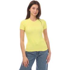 Off-White T-shirts Off-White Laundry Ribbed Fitted T-Shirt - Yellow