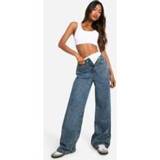 Basics High Waisted Wide Leg Jeans - Blue