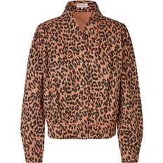 Lollys Laundry Overtøj Lollys Laundry Irishll Jacket Leopard Print Overgangsjakke - Camel/Sort