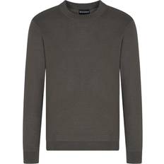 Emporio Armani Jumpers Emporio Armani Plain-Knit Virgin-Wool Jumper