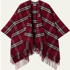 Capes & Ponchos Burberry Charlotte Check Wool Cashmere Cape - Oxblood
