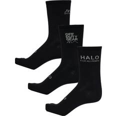 GOTS (Global Organic Textile Standard) Strømper HALO Cotton Socks - Black/Silver Lining