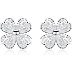 Four Leaf Clover Stud Earrings - Sterling Silver