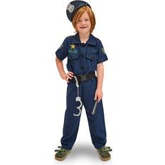 Maskerad PartyDeco Polisuniform Barn Komplett Set 116-128 cm