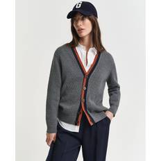 Gant XS Cardigans Gant Textured Cotton Contrast Cardigan