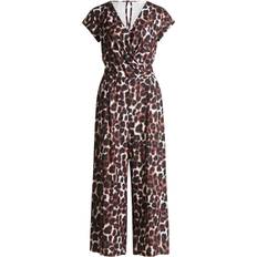 Leopard Jumpsuits & Overalls Betty & Co Uld Kortærmet Uld Jumpsuit Brun
