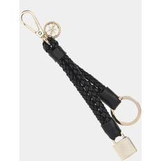 Guess Keychains Guess Woven Logo-Detail Charm Keychain - Black