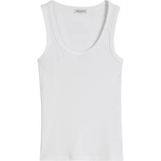 Marc O'Polo Linnen Marc O'Polo Top Deep Round Neck Dam Toppar - White