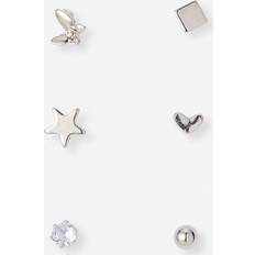 Montini Örhängen Montini 6 Silverfärgade Studs Olika Motiv 6