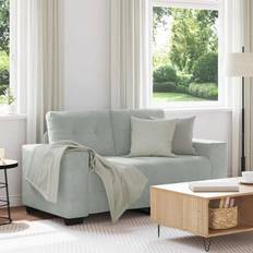 Gråa Soffor på rea vidaXL Loveseat Ljusgrå 120 cm Sammet Soffa