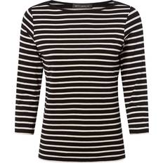 Betty Barclay Dame T-shirts Betty Barclay Uld Stribet Uld T-shirt Med Bådhals - Sort