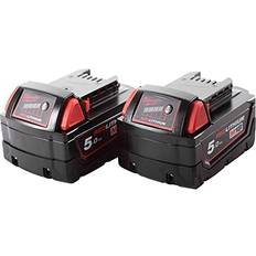 Milwaukee Batterier & Laddbart Milwaukee M18B5 Akku 18V 5Ah Rot 2 Stück