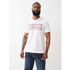 Paisley T-shirts True Religion Mens Short Sleeve Paisley Flock Tee - White